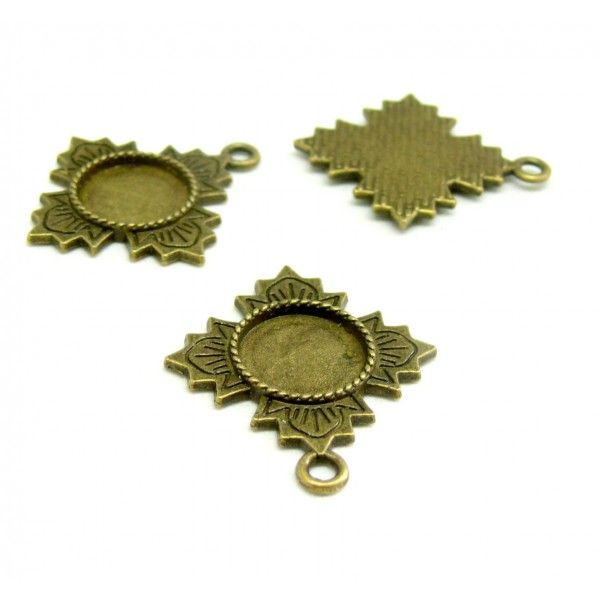 Ref 31 PAX 10 supports pendentifs ARTY 12 mm metal couleur Bronze