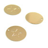 C10222 Lot de 4 Estampes Médaillon avec Etoile 15 mm cuivre couleur Doré