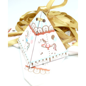 PAX de 10 Boites Pyramide Carrousel à monter  pour mariage, Bapteme 190614161000