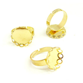BN1126493 PAX 10 supports de bague vague qualité Laiton 15mm Laiton Couleur Doré