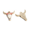 Pendentifs Buffalo Tête Vache Boho Chic émaillé 22mm Métal Doré