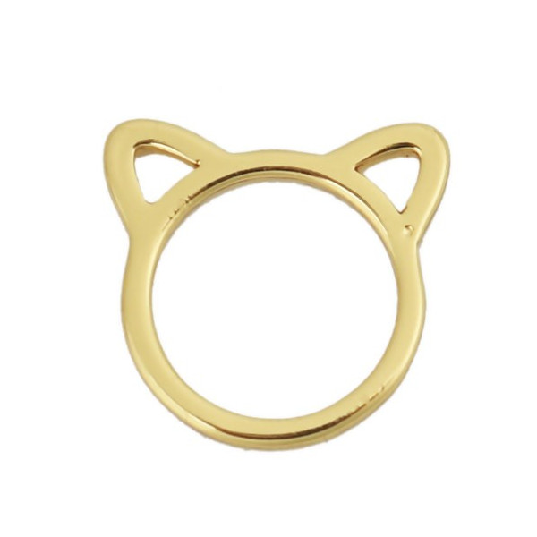 Pendentifs petit Chat 12 mm métal coloris Doré