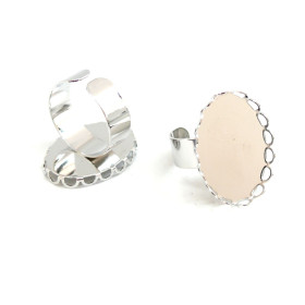 BN1122651 PAX 5 supports de bague vague Qualité Extra 18 par 25mm Laiton coloris Argent Platine