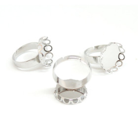 Supports de Bague Vague 15mm – Laiton Couleur Argent Platine