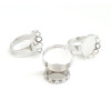 Supports de Bague Vague 15mm – Laiton Couleur Argent Platine