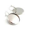 BN1128392 PAX 10 supports boucle d'oreille DORMEUSE 25mm Qualité metal couleur Argent Platine