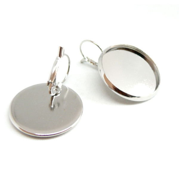 BN1128392 PAX 10 supports boucle d'oreille DORMEUSE 25mm Qualité metal couleur Argent Platine