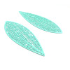 AE113580 Lot de 2 Estampes pendentif filigrane Longue Goutte 70 mm métal couleur Vert d 'eau