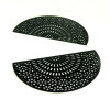 AE113173 Lot de 2 Estampes pendentif filigrane Eventail Demi Cercle 53 mm métal couleur Noire