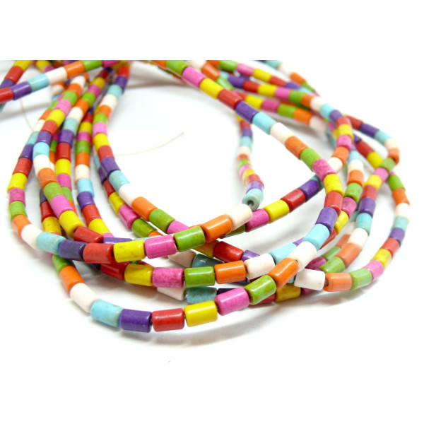 tubes turquoise reconstituées 3x5mm Multicolores