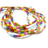 tubes turquoise reconstituées 3x5mm Multicolores