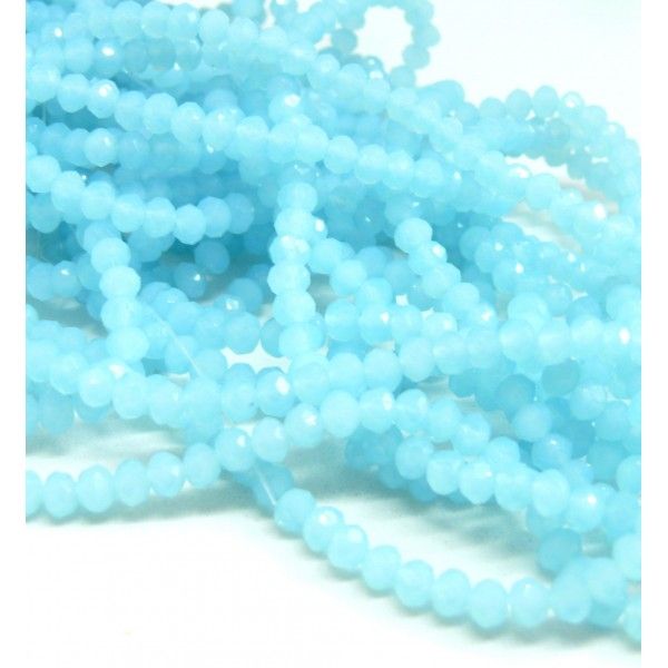 1 fil d'environ 139 perles Rondelles Verre Facettée Bleu Clair 4 par 3mm I033 Couleur 15
