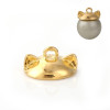 PS110103662 PAX 10 embouts, calottes, coupelles, caps Oreille d' Ourson pour Perles métal couleur Doré