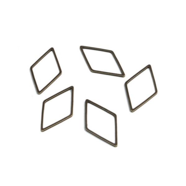 Connecteurs Losange 23 par 15 mm métal couleur Bronze