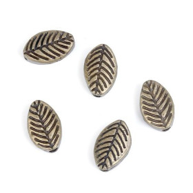 Perles intercalaires Feuille 4 par 3mm metal couleur BRONZE