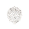 Estampes pendentif  Feuille Ajourée cuivre couleur Argent Platine