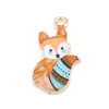 Pendentifs breloques Petit Renard Emaillé 19 mm métal Doré