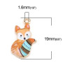 Pendentifs breloques Petit Renard Emaillé 19 mm métal Doré