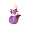 Pendentifs breloques Petit Renard Emaillé 19 mm métal Doré