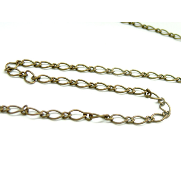 10 mètres chaine maille rollo 2mm metal couleur BRONZE PCHS066