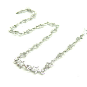 50 cm de Chaine Etoiles laiton Coloris Argent Platine 190129135754