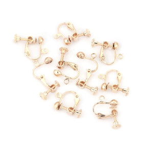 supports de Boucles d'oreille à Vis couleur Doré avec attache qualité Cuivre