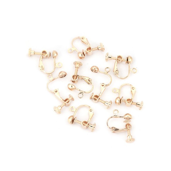 PS110118530 PAX 10 supports de Boucles d'oreille à Vis couleur Doré avec attache qualité Cuivre