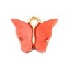 PS110257992 PAX 5 pendentifs petits Papillon Acrylique Orange 15 mm metal doré
