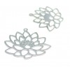 PS110206604  PAX 10 Estampes pendentif filigrane Fleur de Lotus Yoga couleur Doré de 25mm