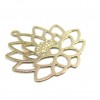 Estampes pendentif filigrane Fleur de Lotus Yoga couleur Doré de 25mm