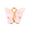 PS110257991 PAX 5 pendentifs petits Papillon Acrylique Rose Pale 15 mm metal doré