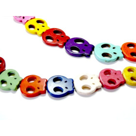 Cranes Plats Moyens 20x21mm Howlite Multicolores Halloween