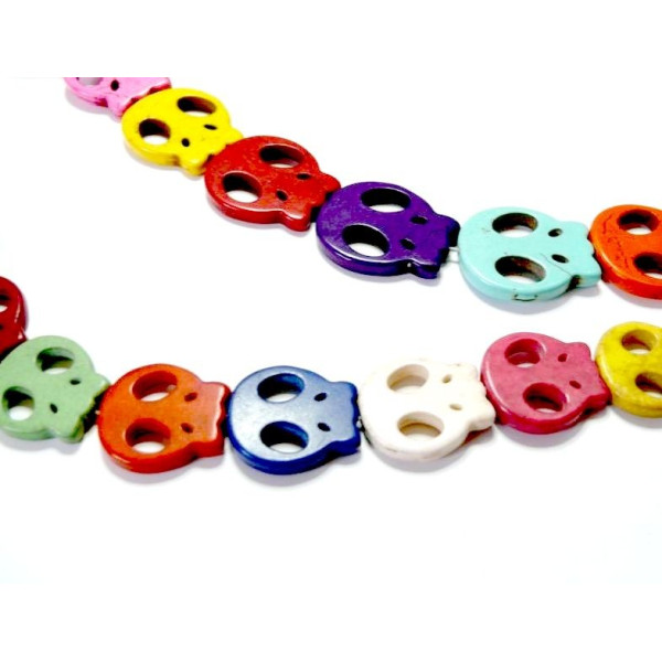 Cranes Plats Moyens 20x21mm Howlite Multicolores Halloween