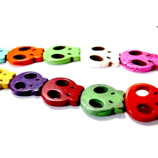 Cranes Plats Moyens 20x21mm Howlite Multicolores Halloween