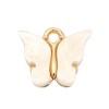 PS110257988 PAX 5 pendentifs petits Papillon Acrylique Blanc 15 mm metal doré