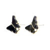 Boucles d'oreille clou puce Papillon 14 mm coloris Noir