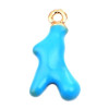 PS110257227 PAX 5 breloque pendentifs Corail 18mm résine style emaille Bleu Turquoise 18 mm sur base dorée