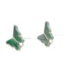 Boucles d'oreille clou puce Papillon 14 mm coloris Vert Foncé