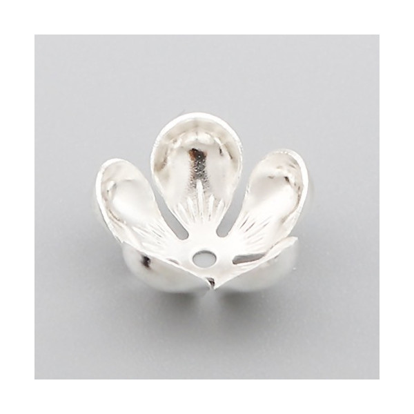 PS110257681 PAX 20 coupelles caps embouts Forme Tulipe 13mm metal couleur Argent Vif