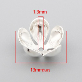 PS110257681 PAX 20 coupelles caps embouts Forme Tulipe 13mm metal couleur Argent Vif