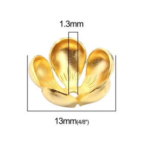 Coupelles, caps, embouts Forme Tulipe 13mm, métal finition Doré