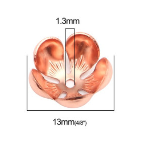 PS110257680 PAX 20 coupelles caps embouts Forme Tulipe 13mm metal couleur Cuivrée