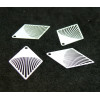 AE116431 Lot de 10 Estampes pendentif filigrane Petit Losange Gris 20 par 18mm