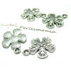 pendentifs fleur métal couleur Argent Antique ref 2B5144