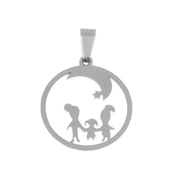 Pendentifs "FAMILLE" 32mm – Acier Inoxydable