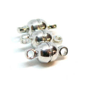 Fermoirs Magnétiques Cylindres 11.4x5mm – Laiton Argent Platine