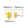 PS110116161 PAX 4 Boucles d'oreille clou puce Etoile 10 mm coloris Jaune Moutarde