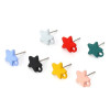 PS110116161 PAX 4 Boucles d'oreille clou puce Etoile 10 mm coloris Jaune Moutarde