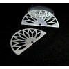 Lot de 2 Estampes pendentif filigrane demi cercle Eventail GM 16 par 30 mm Coloris Argent