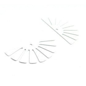 Estampes pendentif filigrane demi Soleil Éventail Blanc 18 par 35 mm